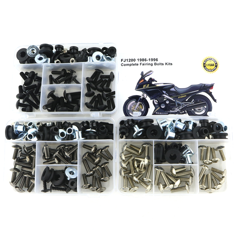 Fit For Yamaha FJ1200 1986-1996 Complete Full Fairing Bolts Kit Bodywork Screws Steel Clips Speed Nuts Covering Bolts