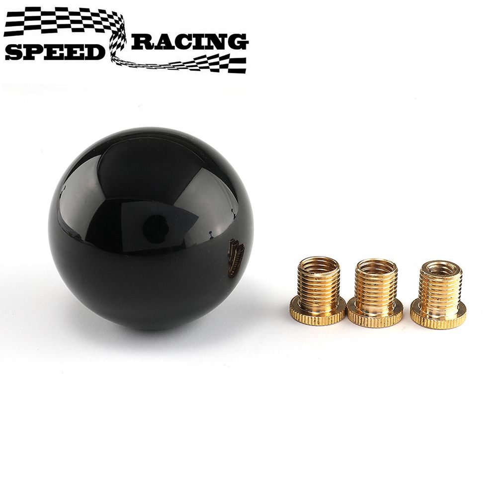 Pomello del cambio rotondo Pomello del cambio corto per pomello del cambio in acrilico per auto universale Nero Argento SK-1006