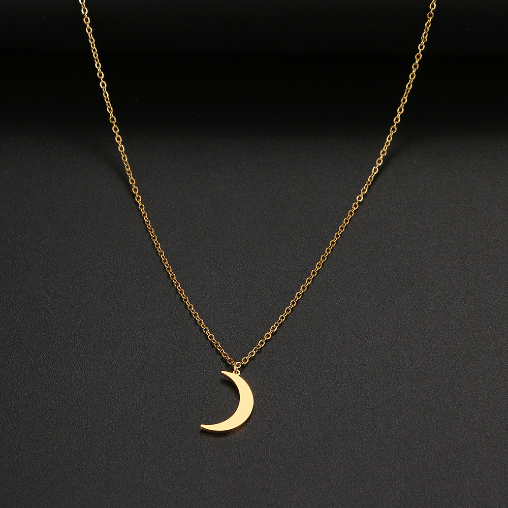 Edelstahl Halskette Neue Mode Mond Kette Anhänger Einfachheit Halsketten Für Frauen Schmuck Zubehör Party Charme Geschenke