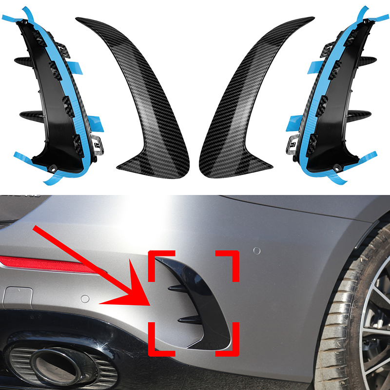 Cubierta embellecedora de parachoques trasero para Mercedes Benz Clase A W177 Sedan A180 A200 A250 A35 AMG 2020 2021 +, guardabarros parpadeantes, Canards, estilo de coche