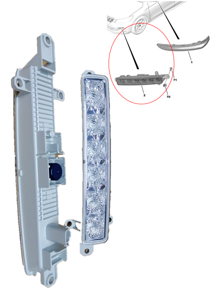 Luz de circulação diurna led 9677409380 9802795580 045448 9812662180 para peugeot 108/107/308 para citroen c1/c3 para toyota aygo