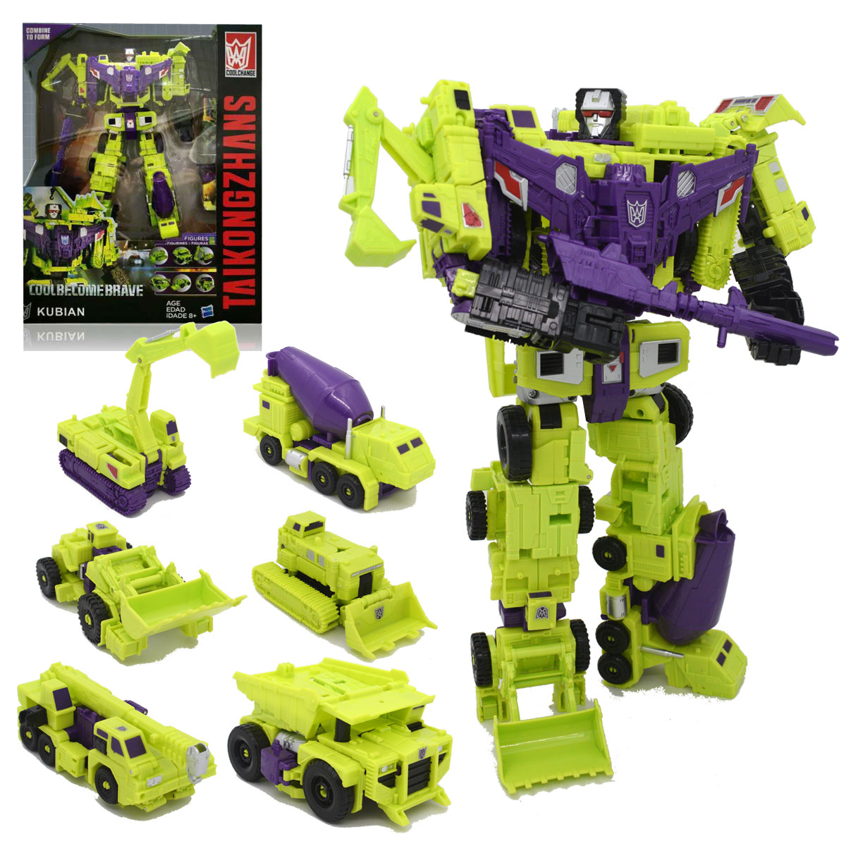 HZX 6In1 Devastator Haizhixing Trasformazione Giocattoli Anime Action Figure KO G1 Robot Aereo Ingegneria Modello di Veicolo SENZA Scatola