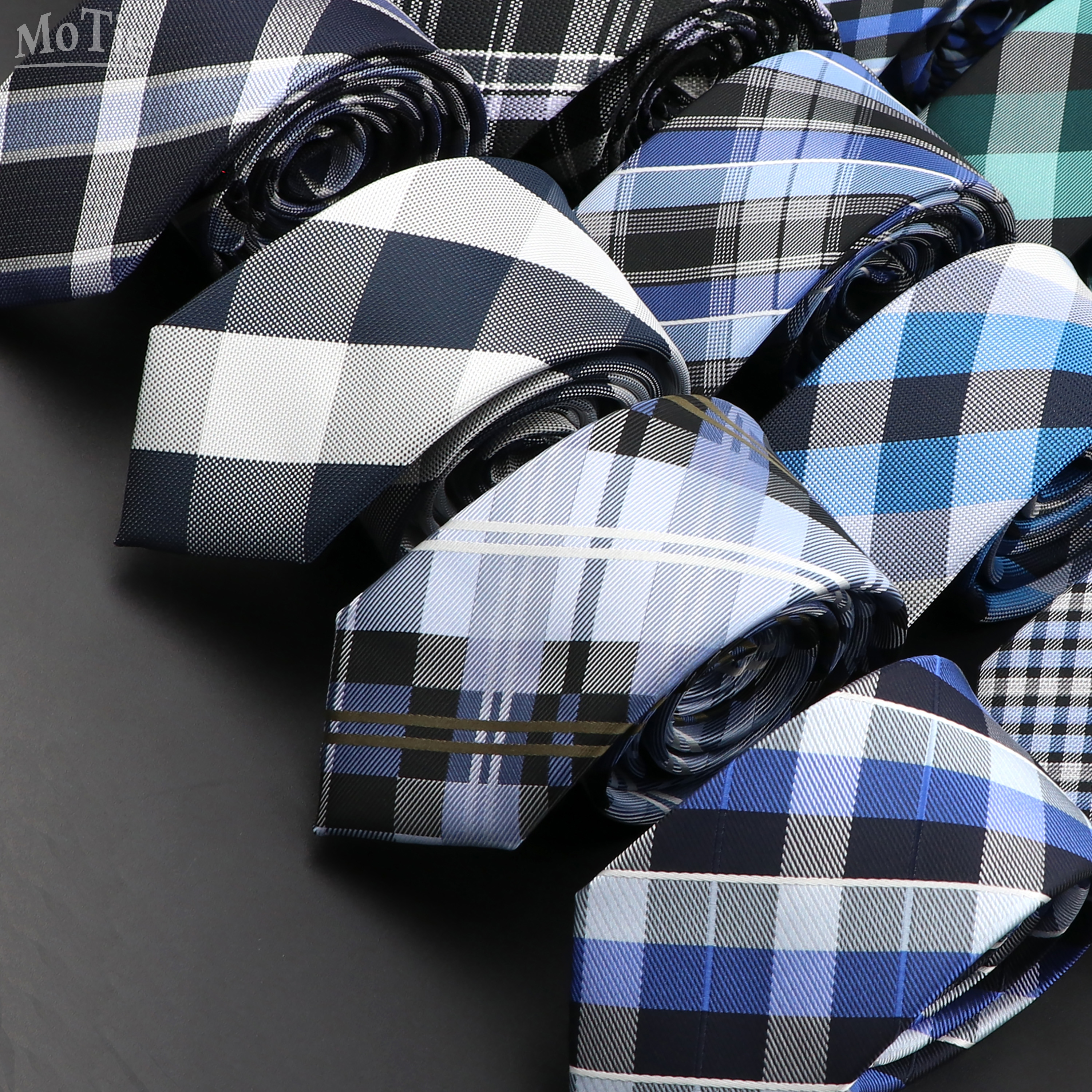 Novo jacquard xadrez 6cm gravata de pescoço para homens clássico verificação laços poliéster masculino gravata para casamento terno de negócios acessórios neckwear