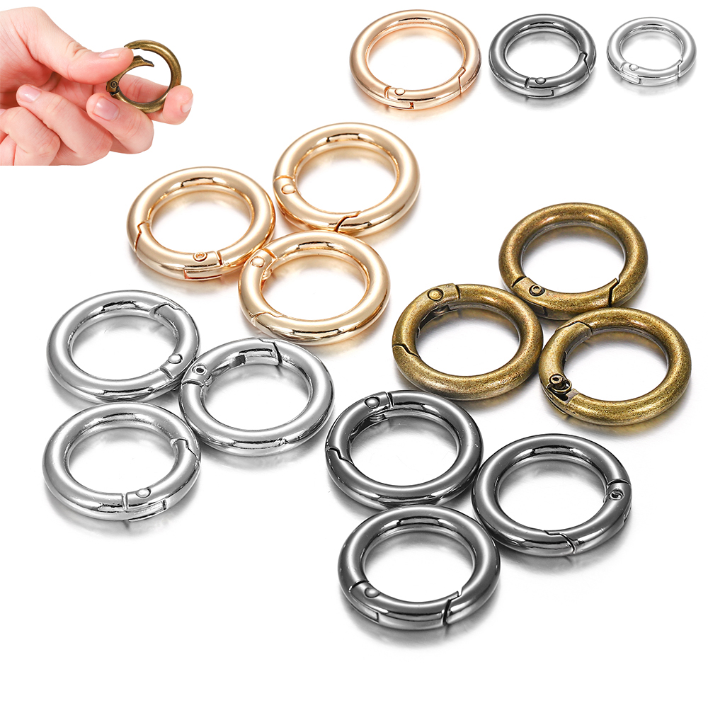 Llavero con cierre de langosta para mujer, gancho redondo desmontable, hebillas de cadena de perro, accesorios para fabricación de joyas DIY, 5 unids/lote