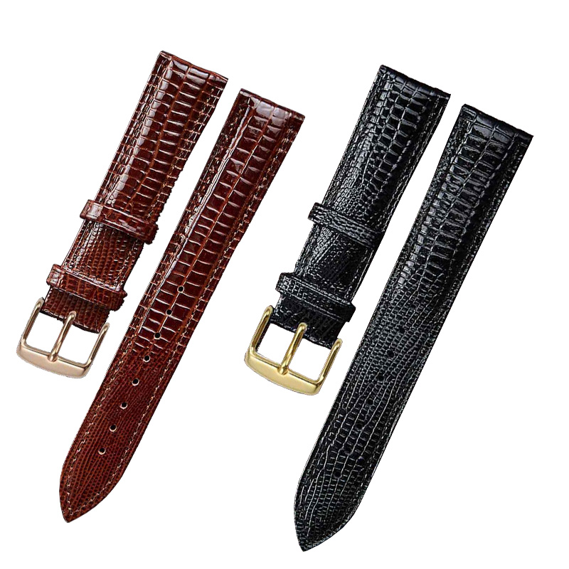 Correa de reloj de cuero con textura de lagarto a la moda, correa de reloj con hebilla para mujer y hombre de 12mm, 14mm, 16mm, 18mm, 20mm, 22mm y 24mm