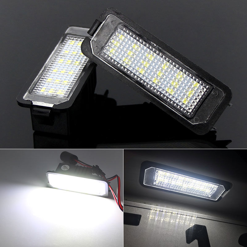 2pcs Canbus LED License Plate Light For VW Golf 6 VI 5 V GTI MK4 MK5 MK6 Eos Lupo Scirocco Seat Leon Altea OEM Replacement Bulb