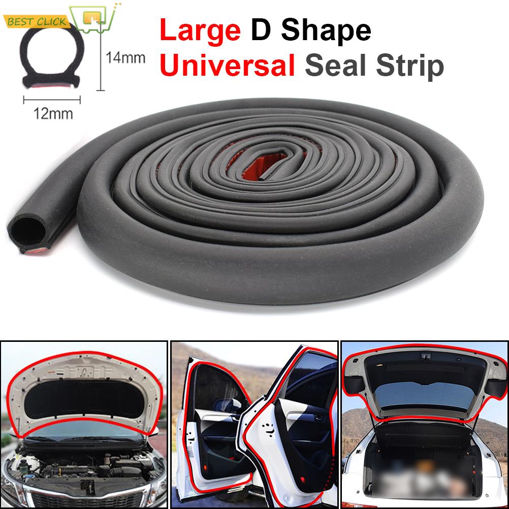 Strip segel pintu karet mobil, Aksesori Mobil segel pintu mobil tipe D isolasi kebisingan Universal Epdm karet tahan air