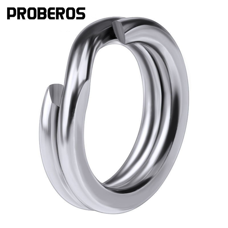 PROBEROS 50 anillos divididos de pesca para cebo CrankHard plata acero inoxidable 0 # -12 #   Accesorios para conectores de pesca aparejos