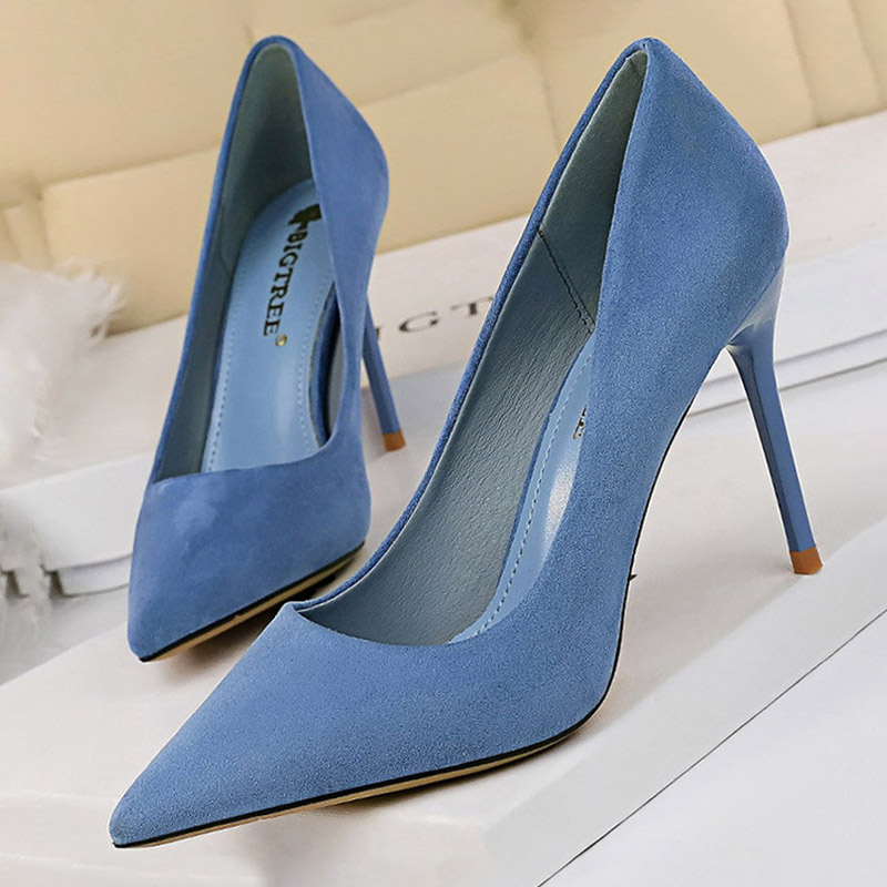 Sepatu BIGTREE 2026 Sepatu Wanita Baru Model Pumps Suede Hak Tinggi Sepatu Fashion Kantor Sepatu Stiletto Sepatu Pesta Wanita Nyaman Hak Wanita
