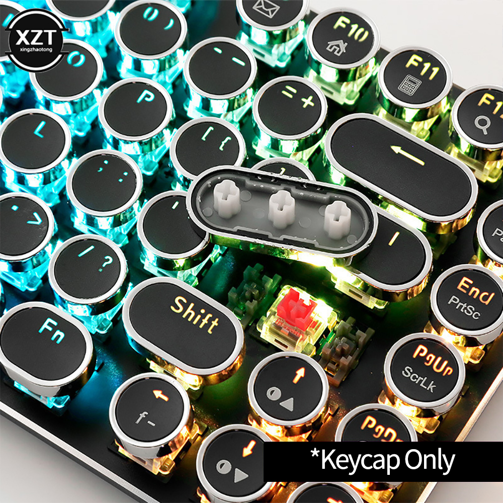 Teclas mecánicas redondas de repuesto, 104 teclas, teclas de teclado Retro ergonómicas para teclado para juegos Cherry MX retroiluminado RGB