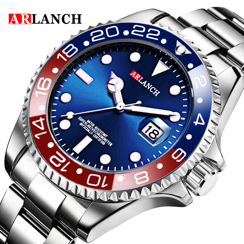 ARLANCH Venda Quente Homens Quatrz Relógio Esporte Mens Relógios Top Marca de Luxo À Prova D 'Água Relógio de Quartzo de Aço Completo Homens Relogio masculino