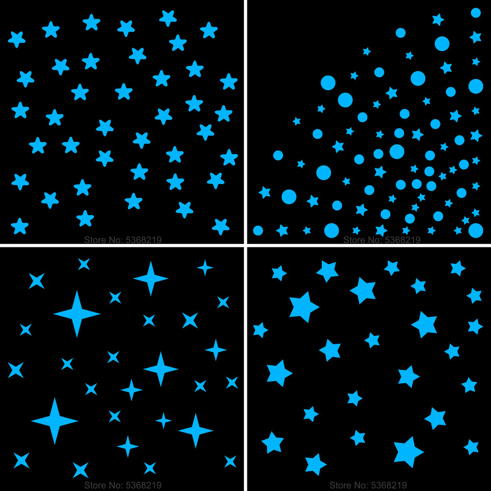Pegatinas de pared de estrellas luminosas que brillan en la oscuridad, Luna/corazón/calcomanía redonda para habitación de niños, dormitorio, tienda, decoración DIY de Hotel
