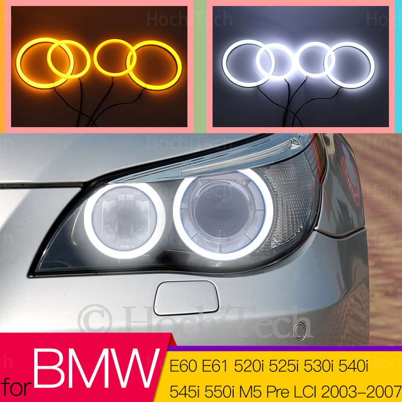 Switchback Cotton Light LED Angel Eye Dual Color dla BMW E60 E61 520i 525i 530i 540i 545i 550i M5 Pre LCI 2003-2007