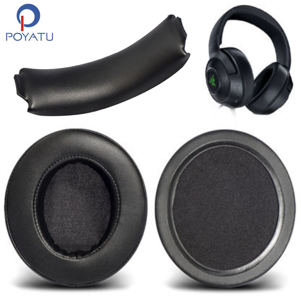 POYATU Oorkussen Hoofdtelefoon Oorkussen Voor Razer Kraken X Gaming Hoofdtelefoon Oorkussen Vervanging Oorkussens Kussens Cover Reparatie Onderdelen