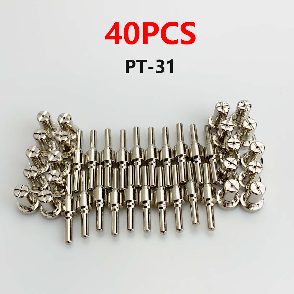 40 stks PT31 40A Plasmasnijtoorts Verbruiksartikelen Cutter Uitgebreide Lange Plasmasnijder Kit Plasma Torch Tip Elektrode Nozzle