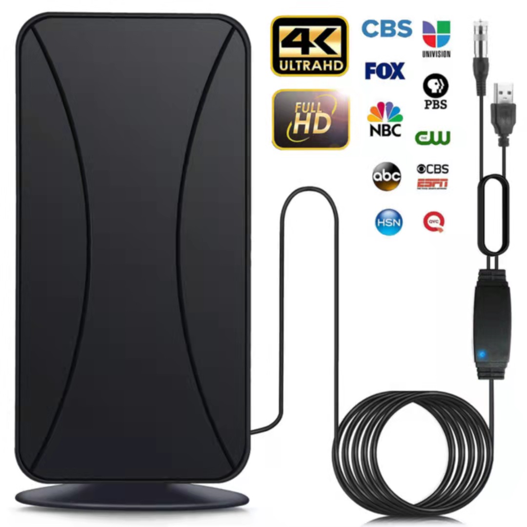 Antenne TV numérique amplifiée haute définition pour intérieur, portée 50-80 miles avec amplificateur VHF/UHF, réponse rapide, antenne intérieure et extérieure