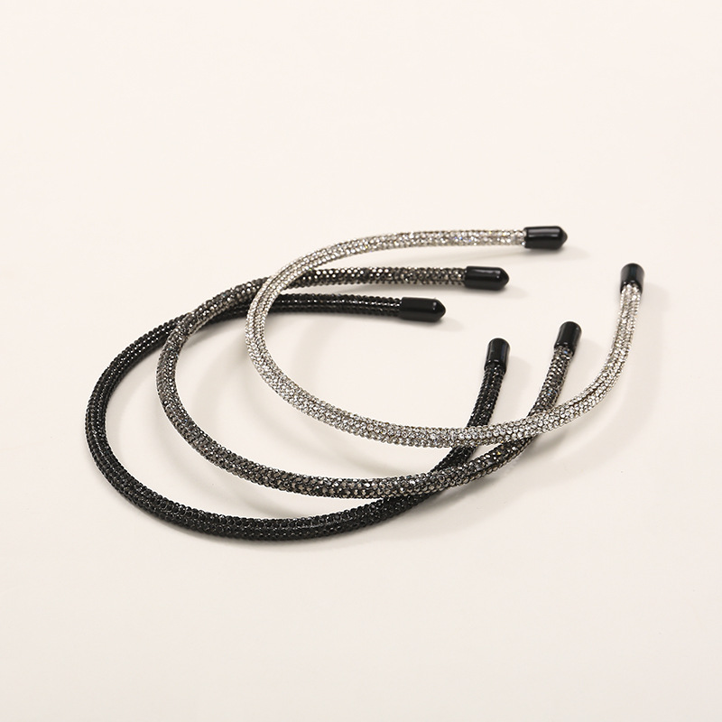 Diadema brillante con diamantes de imitación para mujer, diadema fina de aleación, aro para el cabello, turbante de cristal dorado y plateado, accesorios para el cabello