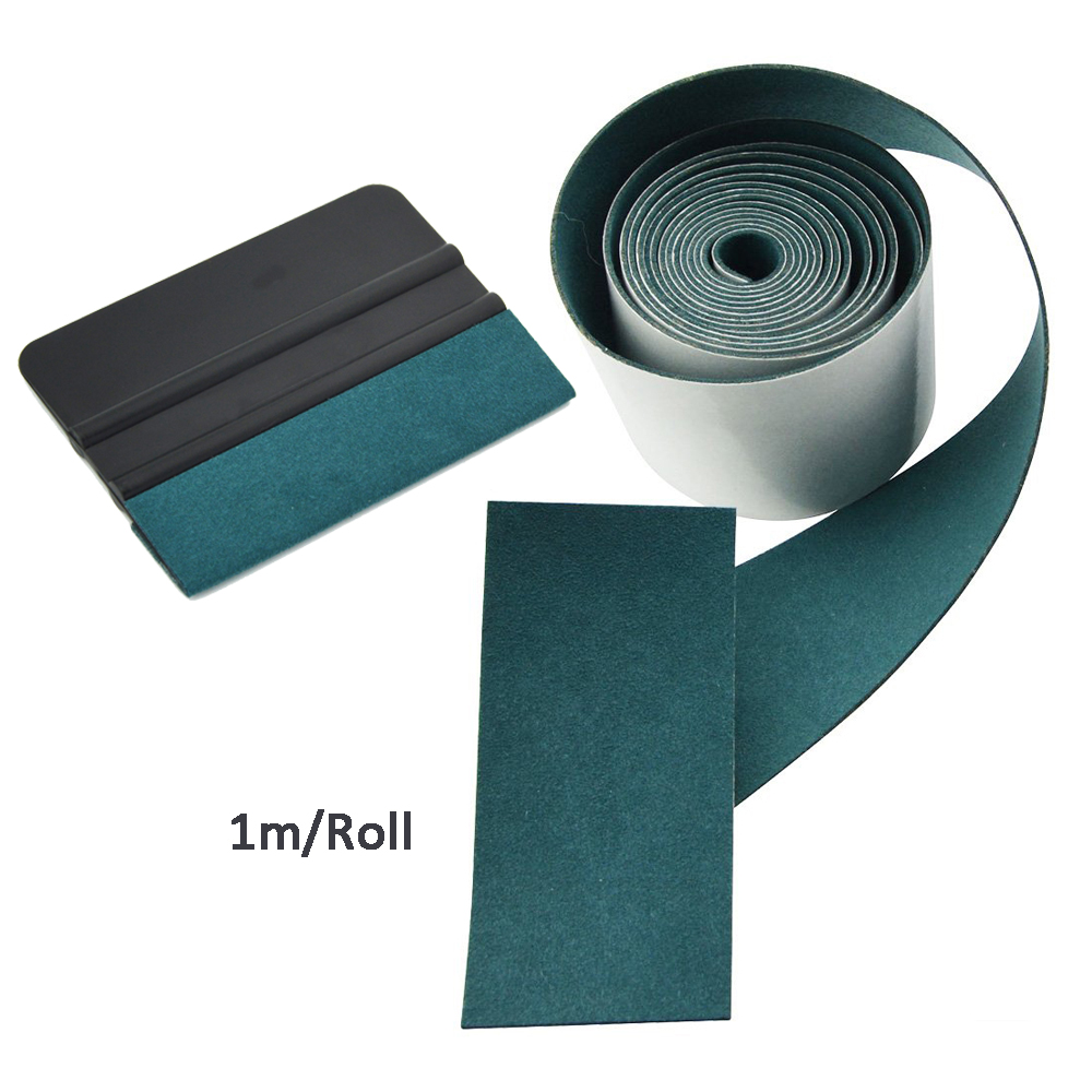 EHDIS-Cinta de fieltro de gamuza para ropa, escurridor de película de fibra de carbono, raspador de tinte para ventana de coche, herramienta de limpieza de envoltura de vinilo sin arañazos, 100CM