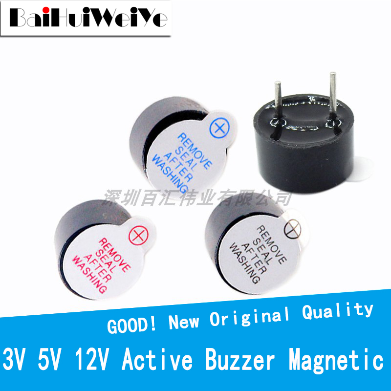 Buzzer actif magnétique 3V 3.3V 5V 12V, 10 pièces/lot, Long bip continu, 12x9.5MM, nouveau, Original, bonne qualité