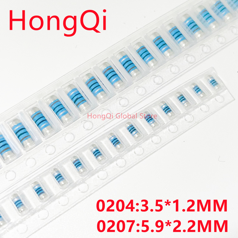 50PCS SMD MELF Resistor 0204 1R 1.5R 2R 10R 15R 47R 100R 330R 1K 2K 4.7K 10K 100K 150K 220K 820K 1M Cylindryczny rezystor