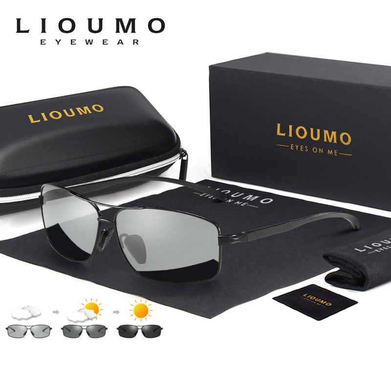 Брендовые солнцезащитные очки LIOUMO, мужские поляризационные фотохромные очки для вождения, женские очки высшего качества Chamelon, антибликовые очки Lentes De Sol