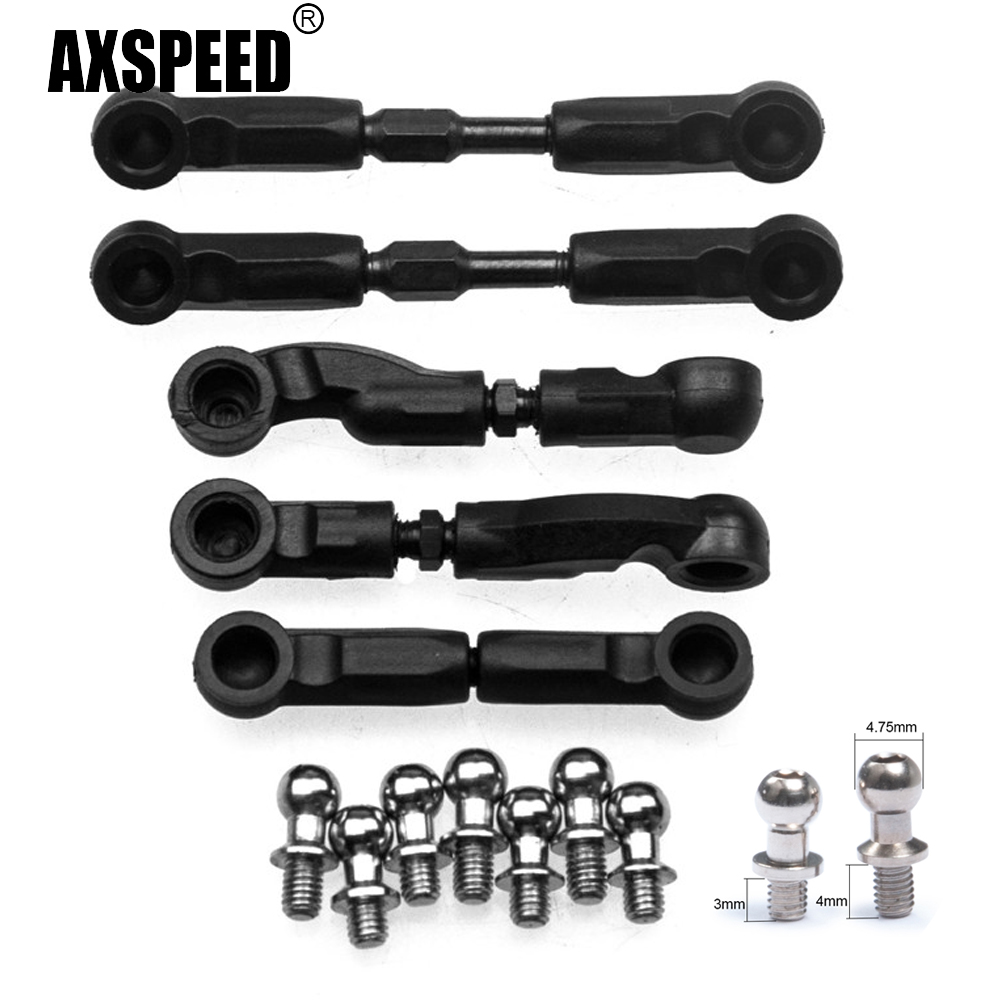 AXSPEED Zestaw plastikowych drążków kierowniczych ze stalową głowicą kulową do 3Racing Sakura D4 AWD RWD 1/10 RC Drift Racing Car Akcesoria