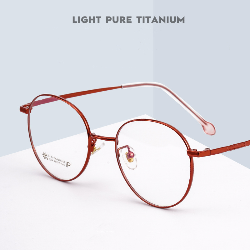 YIMARUILI Ultra léger pur titane lunettes cadre rétro rond décoratif optique Prescription lunettes cadre femmes 2054
