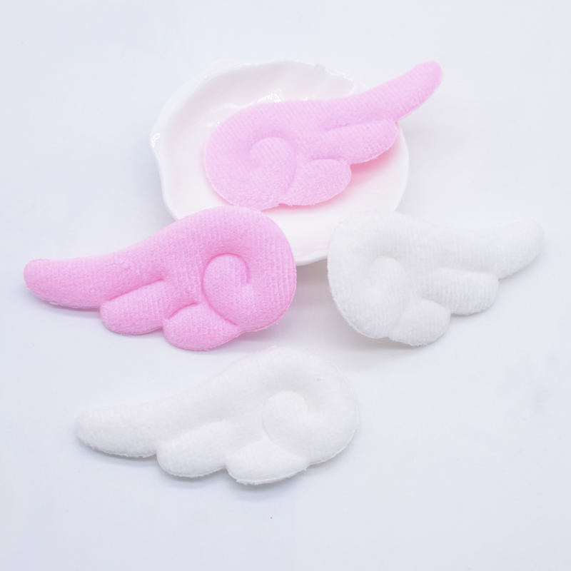 10 Stuks 75*40 Mm Gewatteerde Dubbelzijdig Harige Engel Vleugel Applique Voor Diy Babykleertjes Hoed Hoofddeksels speelgoed Decor Accessoires Patches
