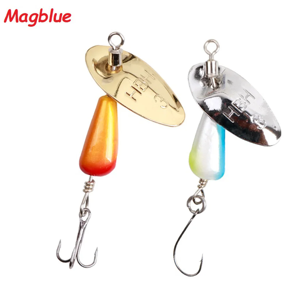 MAGBLUE 1 stücke Rotierenden Spinner Angeln Köder Löffel Pailletten metall köder Wobbler Bass Pesca Hand shaker Makou Bass Fishing Tackle