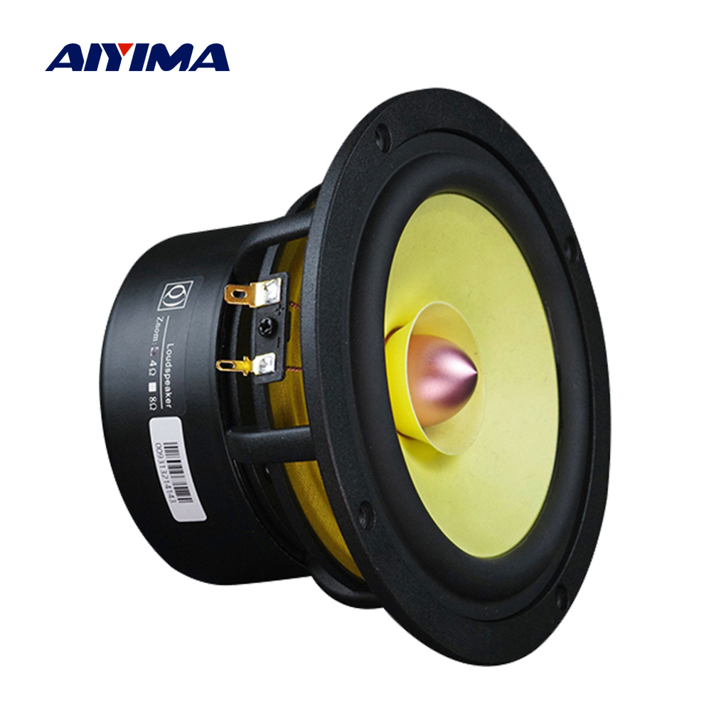 AIYIMA-Haut-parleur à gamme complète Fever, haut-parleur conique en aluminium, étagère, Hifi, Home cinéma, musique, 4, 8 Ohm, 50W, 5.25 pouces, 1PC