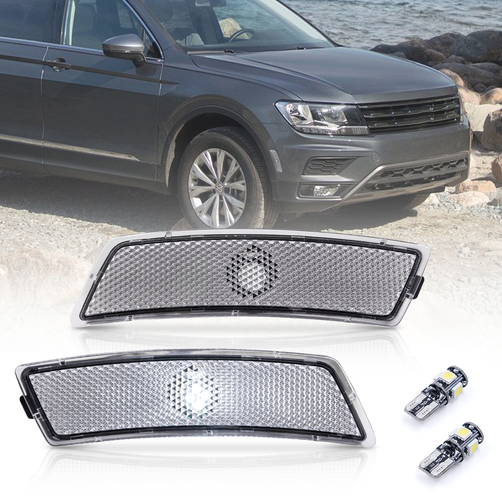 2 Stuks Voor Tiguan 2018 2019 2020 Vw Kever 2012 2013 2014 2015 2016 2017 2018 Oem Clear Lens Zijmarkeringslichten Bumper Licht
