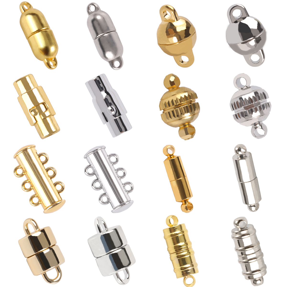 Penjepit Magnet Kuat Baja Tahan Karat untuk Konektor Gesper Akhir Magnet Kalung Gelang Tali Kulit untuk Pembuatan Perhiasan DIY