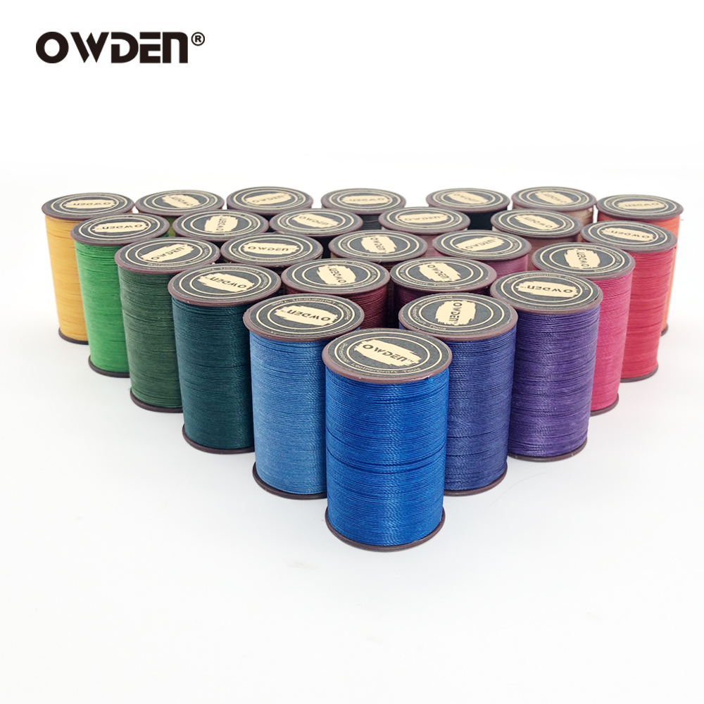 OWDEN 25 colores 0,35mm 0,45mm 0,55mm 0,65mm hilo encerado redondo de cuero línea de costura artesanal de cuero de poliéster