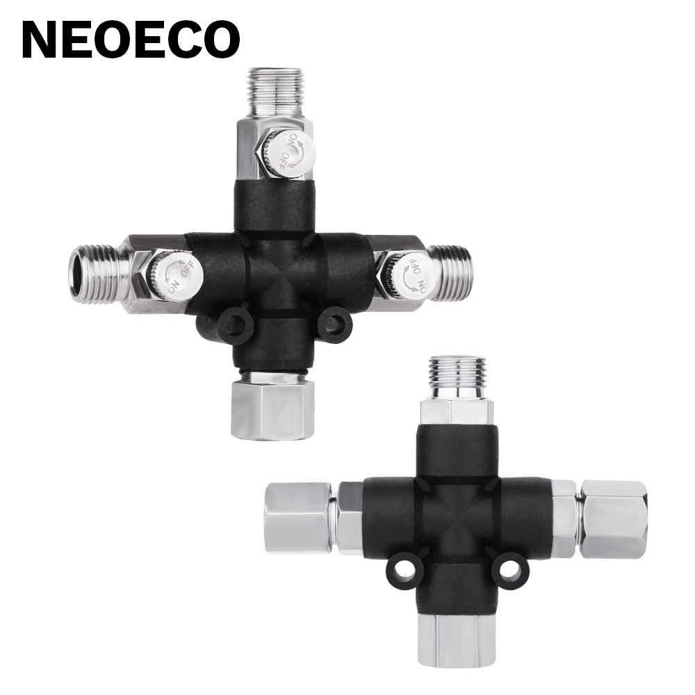 3-Wege-Airbrush-Luftschlauchadapter, Splitter, Verteiler, Airbrush-Zubehör, Mehrzweck-Airbrush-Armaturen, 1/8 Zoll, mit Einstellknopfventil
