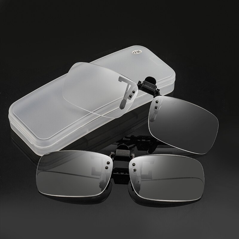 May Flower Magnifying Clip On Glass Rimless Lenses Reading Glasses Men Reading Sunglasses With Diopter Magnifier Lenses With Box