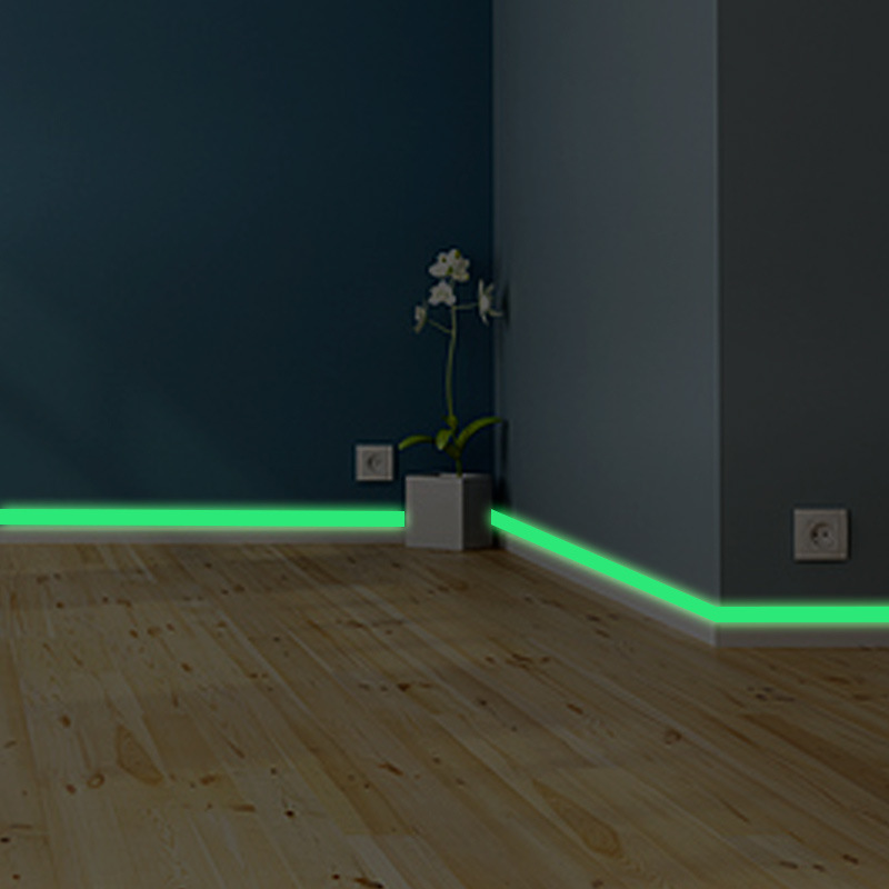 Pegatina de pared de zócalo de banda luminosa, decoración para sala de estar, dormitorio, decoración del hogar, calcomanías, escalera que brilla en la oscuridad, papel tapiz de tira DIY