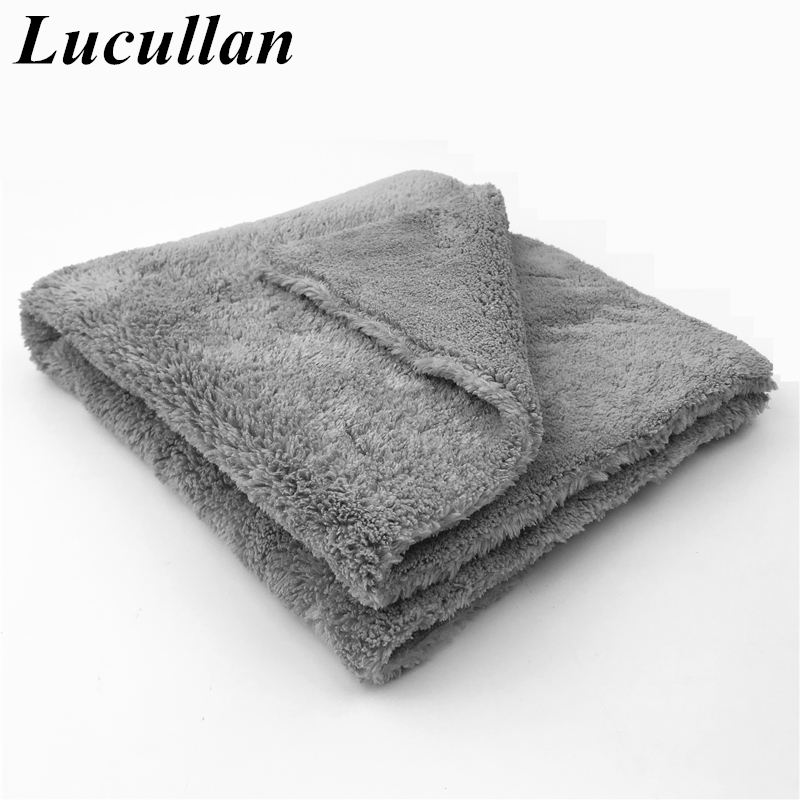 Lucullan 40x40 см 500 г/м2, супер мягкое полотенце из микрофибры, автомобильный уход, полировка, полировка, отделка, светло-серые тряпки