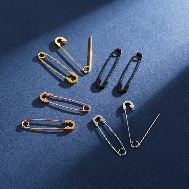 Boucles d'oreilles Punk en acier inoxydable, 2 pièces/1 paire, Design Unique, trombone de sécurité, boucles d'oreilles amusantes pour femmes et hommes, bijoux gothiques