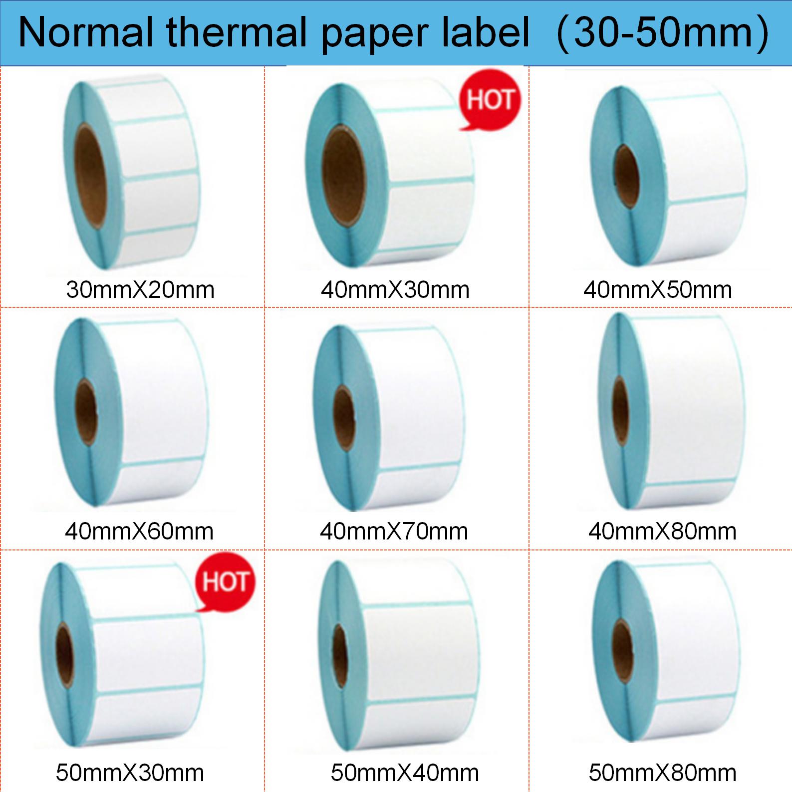 Wodoodporna naklejka papierowa termiczna o szerokości 30 40 50 mm z białym nadrukiem bezpośrednim do etykiety z kodem kreskowym w rolce olejoodporna