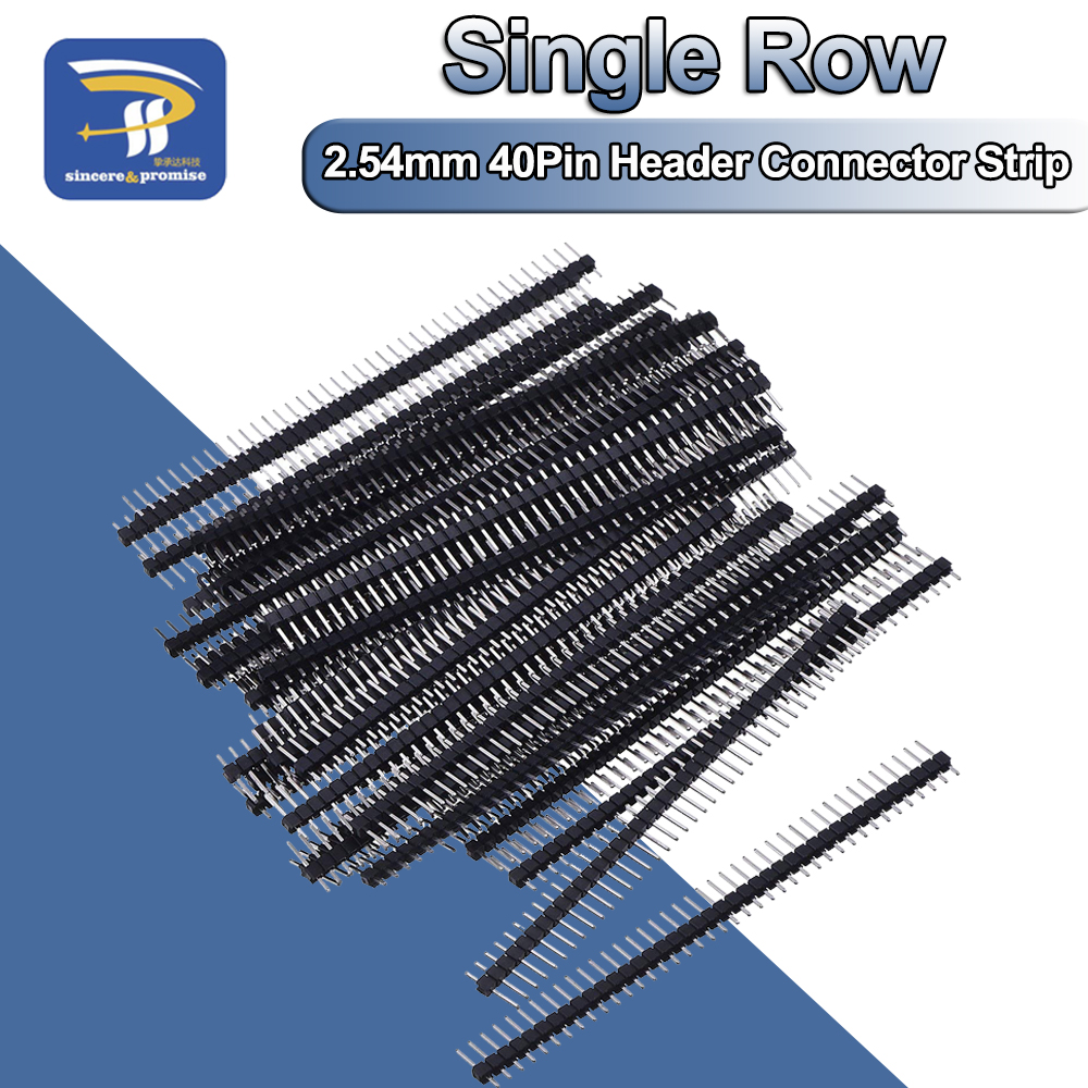 10 Uds. De ordenadores de placa de una sola fila, cabezal de Pin macho para Arduino 1x40P 2,54, tira de conector de 40 pines rompible, Kit electrónico DIY PCB