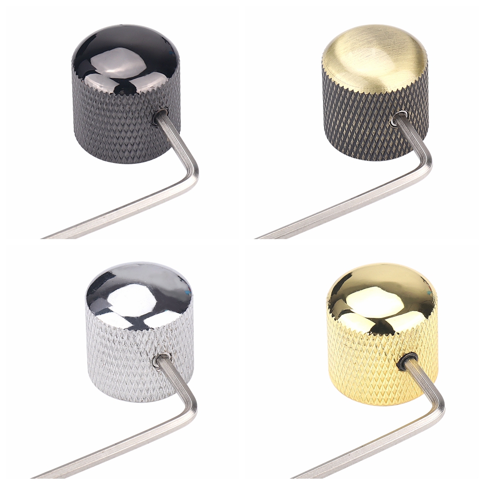 1 uds/2 uds perillas de cúpula de Metal perillas de bajo eléctrico perillas de Control de tono de volumen con llave bronce/BK/CR/GD/Níquel negro
