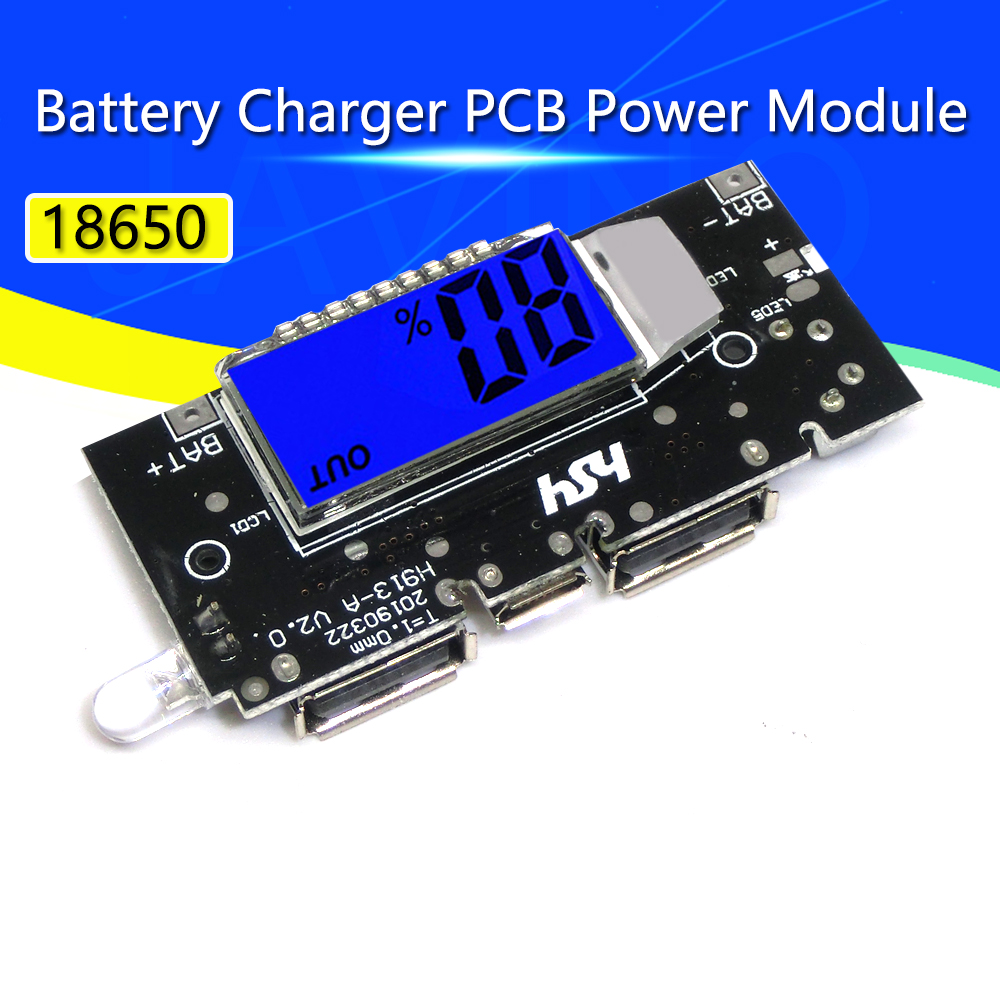 Otomatis! Dual USB 5V 1A 2.1A Power Mobile Power Bank 18650 Lithium Battery Charger Board Digital LCD Pengisian Modul