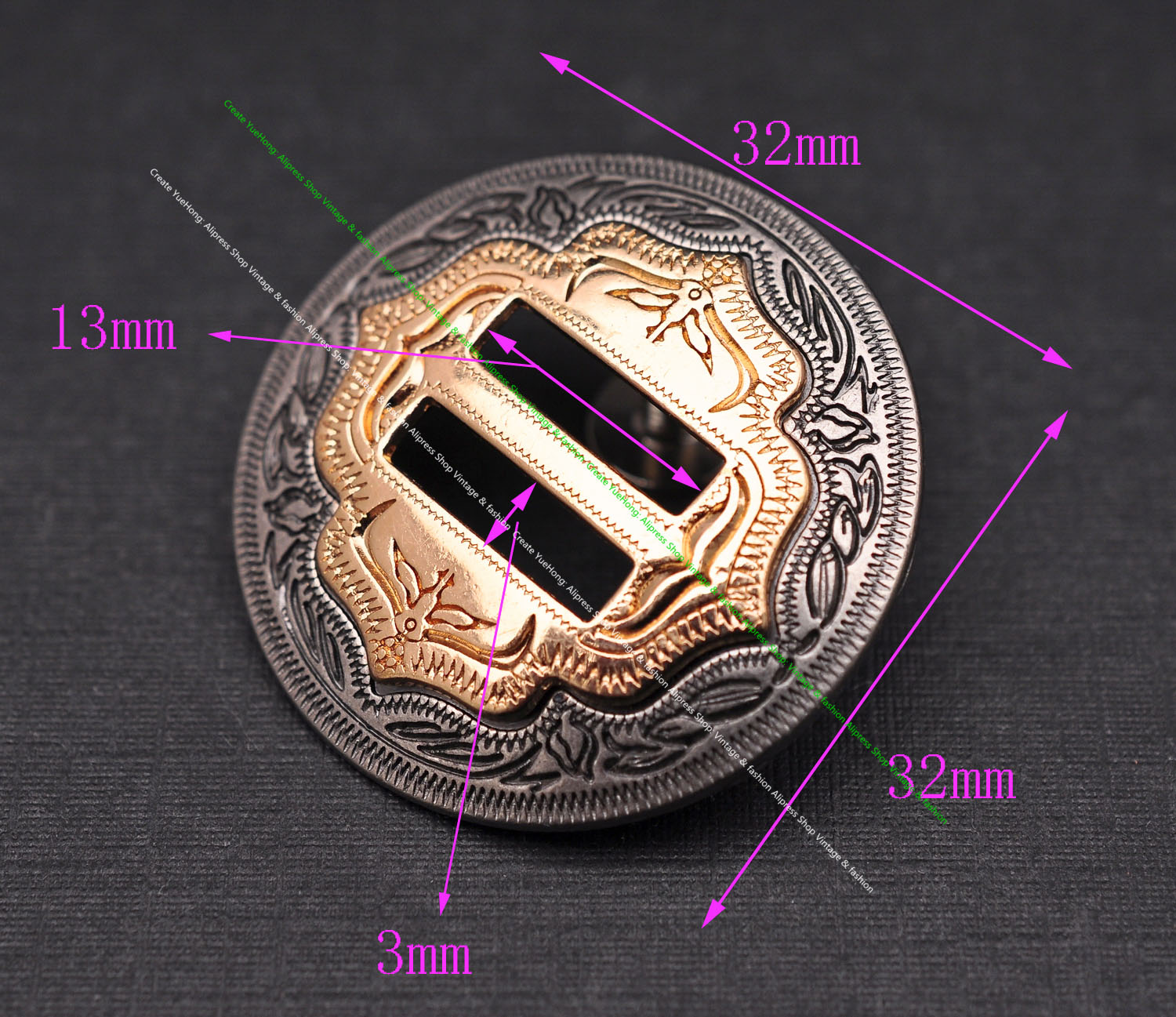 6X monturas de plata dorada de vaquero occidental, brida para la cabeza, cinturón artesanal de cuero, banda para sombrero, hebilla Conchos ranurada de 1-1/4"