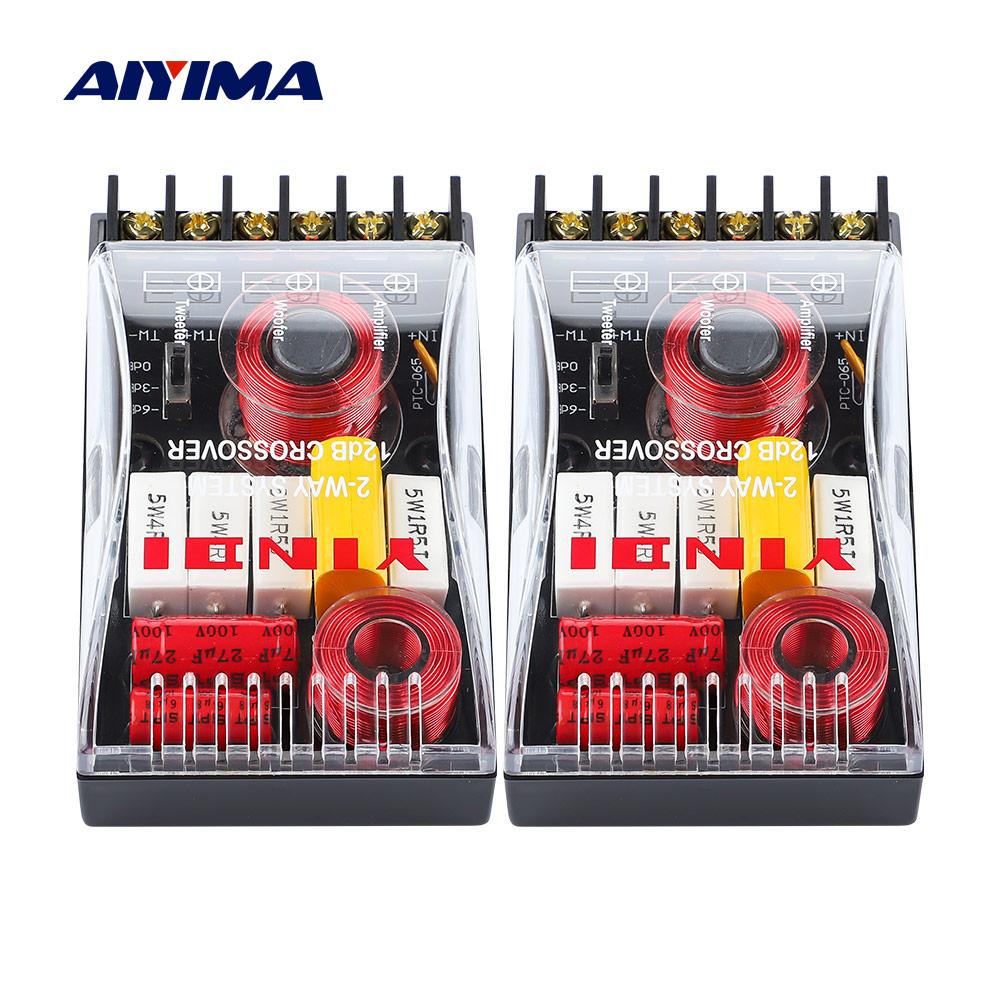 AIYIMA 2 sztuk 200W Audio głośnik samochodowy 2 sposoby Crossover Treble Bass niezależne głośniki filtr wysoka niska częstotliwość dzielnik