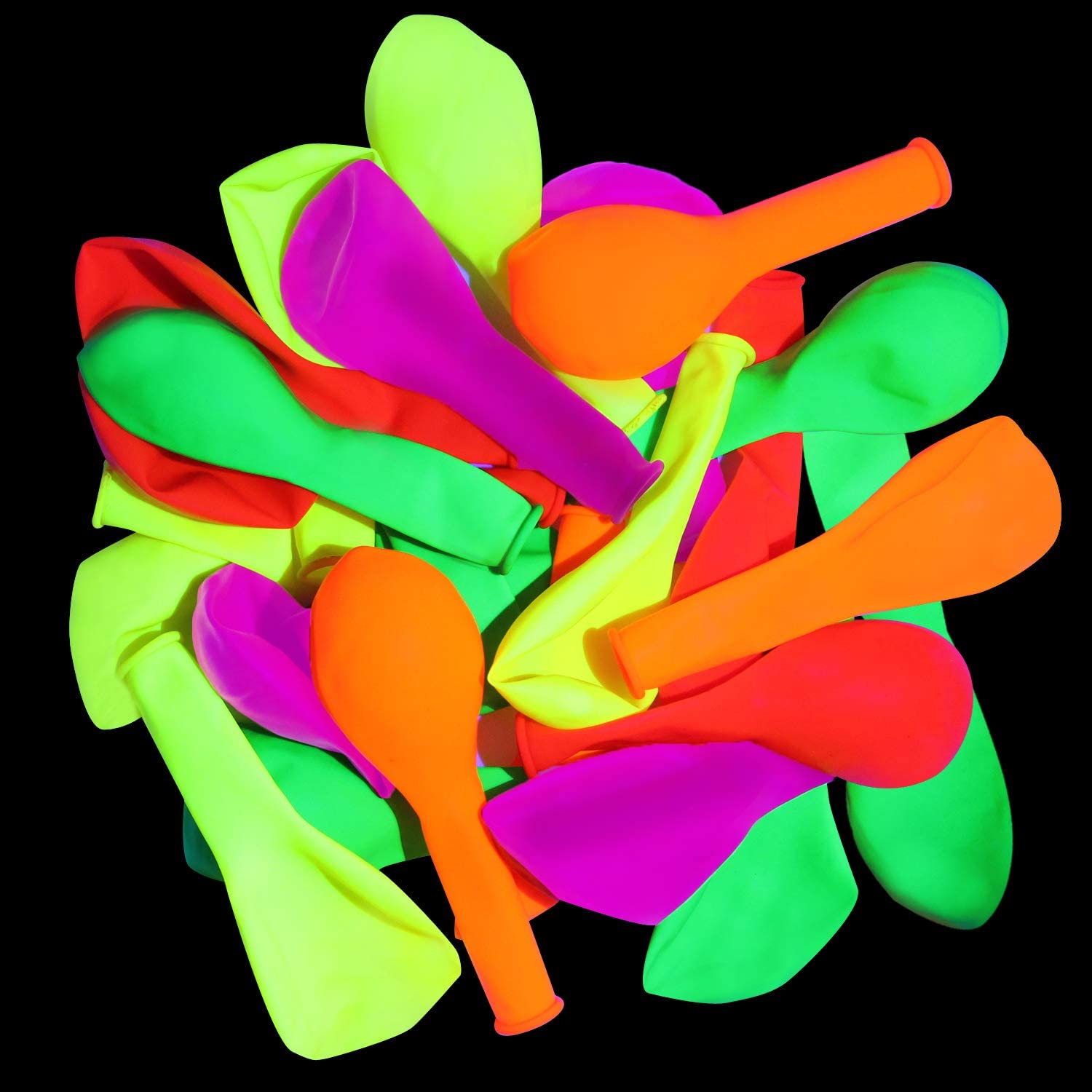 10/20/30 pçs balões de néon feliz aniversário balões brilho uv blacklight festa de aniversário decoração balão fluorescente arco