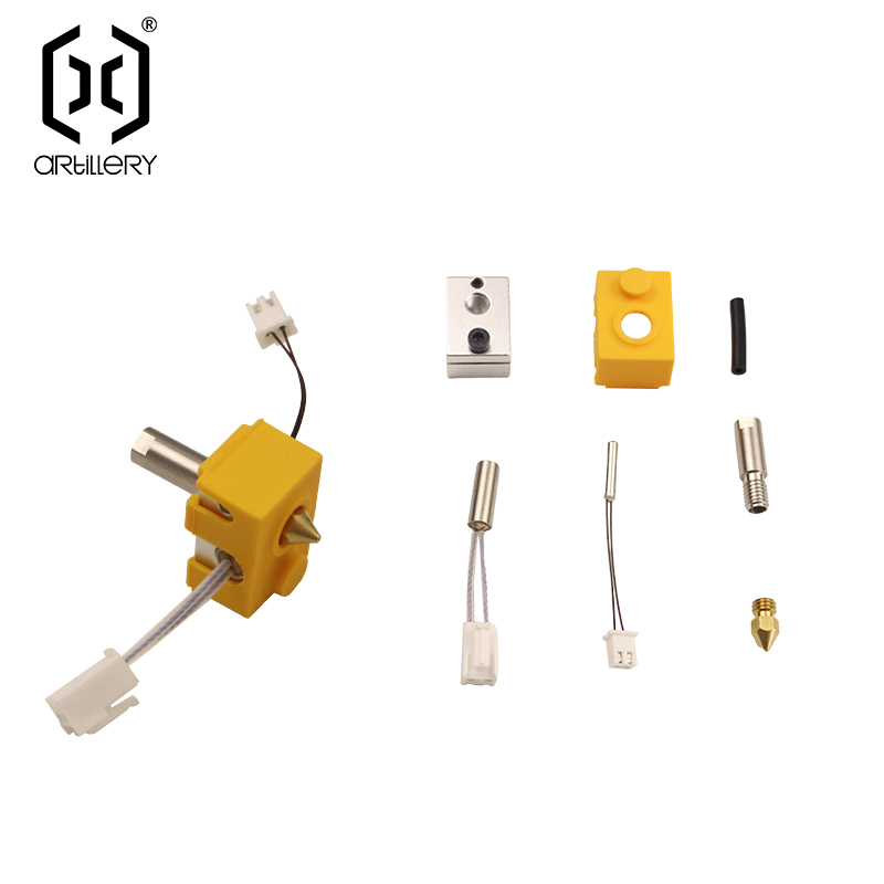 Artillery Hornet Repuestos imprimante pièces de rechange Hotend extrudeuse tête buse thermistance tige chauffante bloc chauffant et manchon en Silicone