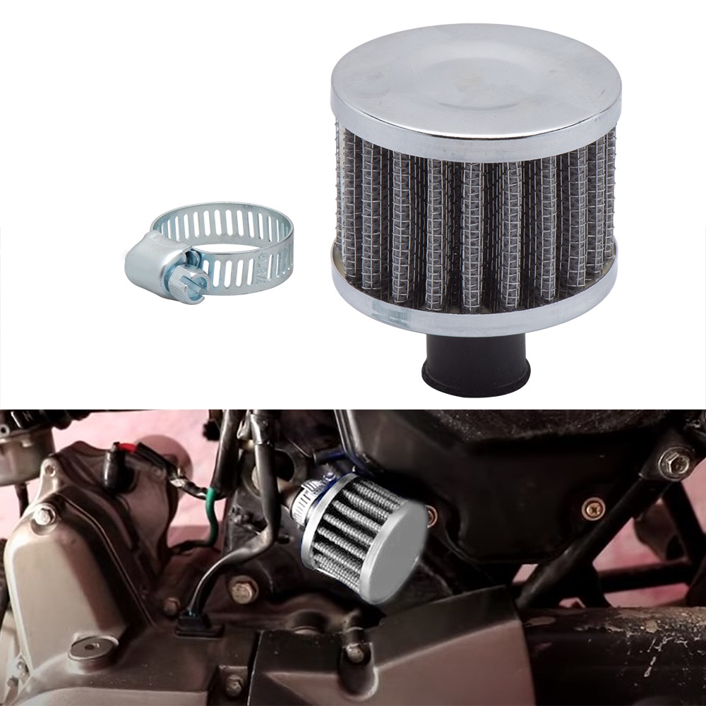25มม.18มม.12มม.ตัวกรองอากาศรถจักรยานยนต์อากาศเย็นสูง Crankcase Vent Mini Breather ตัวกรอง