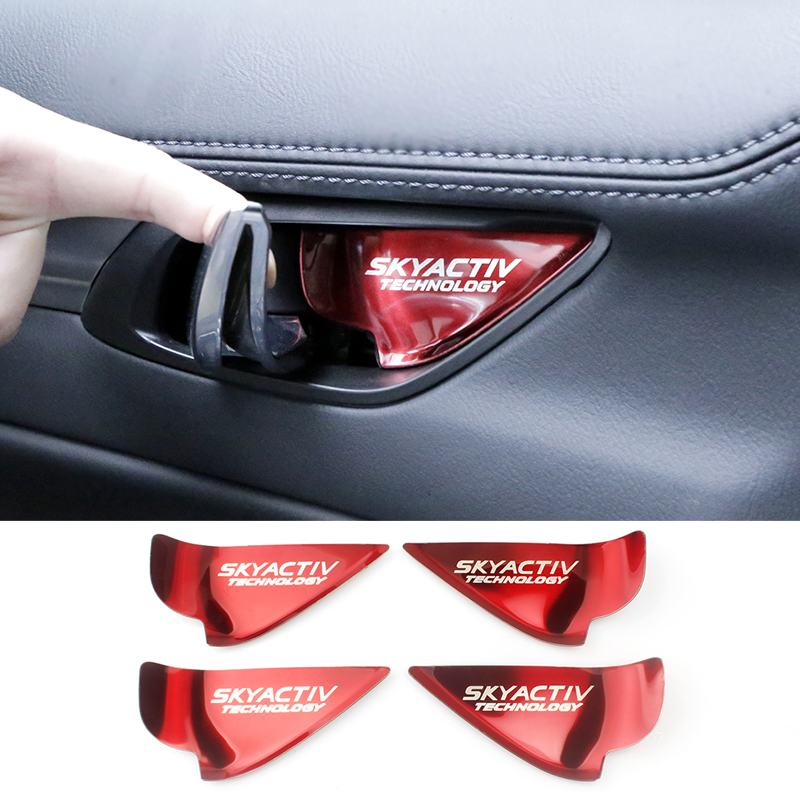 Autocollants de revêtement d'habillage de bol de poignée de porte intérieure de voiture, pour Mazda 3 6 BL BM GJ CX3 CX-5 CX5 KE KF CX7 CX9 MX5 Axela ATENZA, accessoires