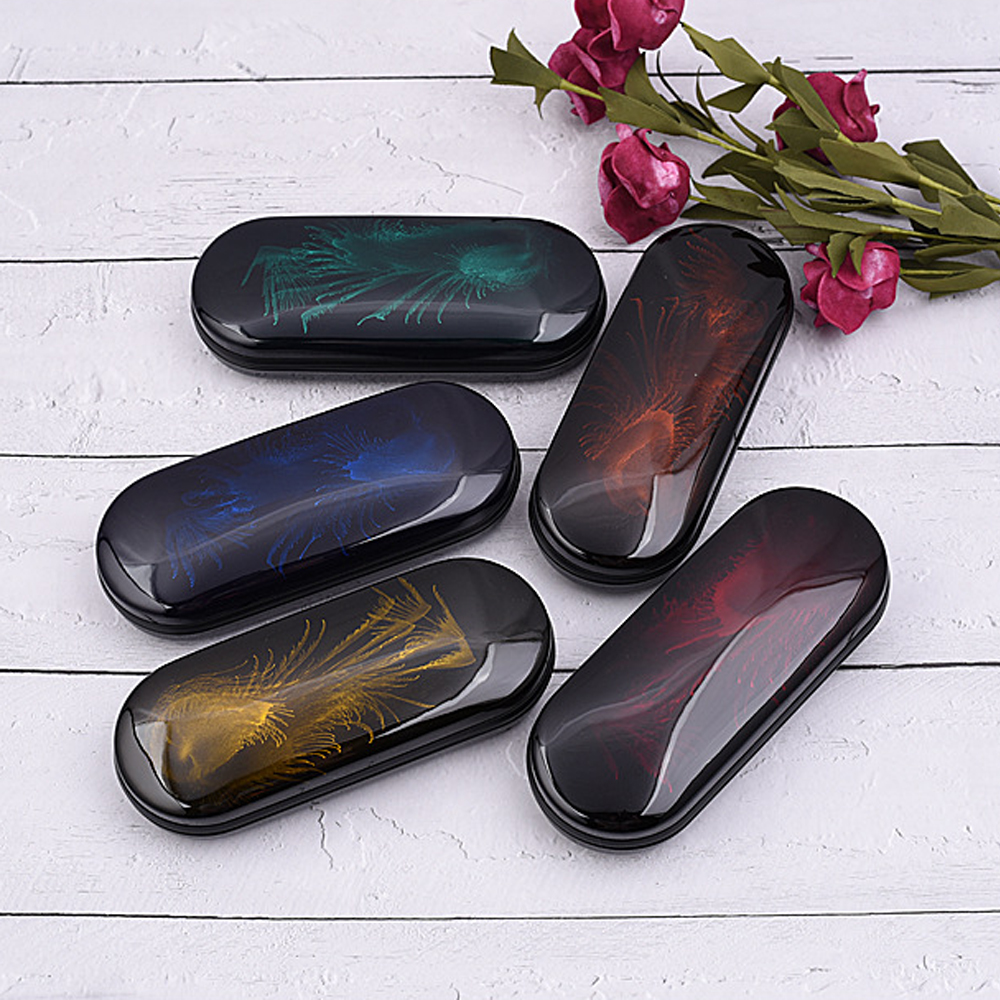 1Pc Hard Shell Verf Shiny Bril Case Heldere Draagbare Case Stijlvolle Bakselvernis Zonnebril Geval Glazen Accessoires