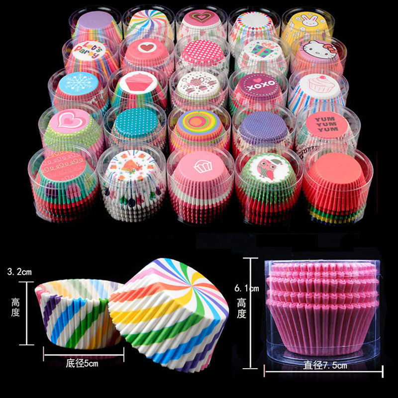 100 pièces gâteau Muffin Cupcake papier tasses boîte à gâteaux Cupcakes doublure moule cuisine cuisson accessoires gâteau moule outils de cuisson